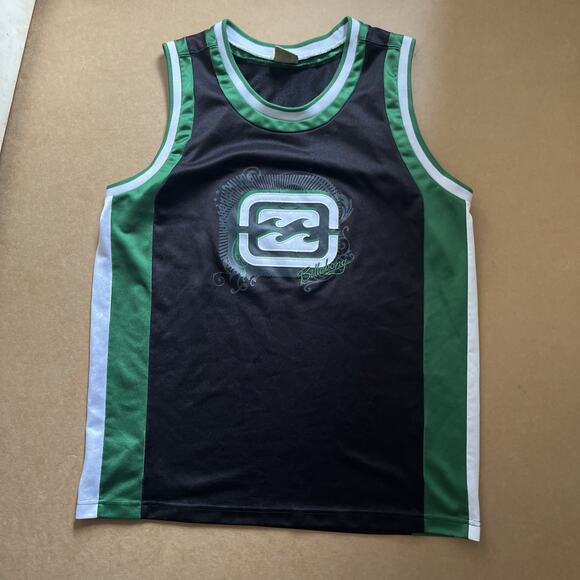 Vintage Billabong Hawaii Basketball Jersey Black/Green Dazzle Y2K Surf Large - Picture 6 of 15